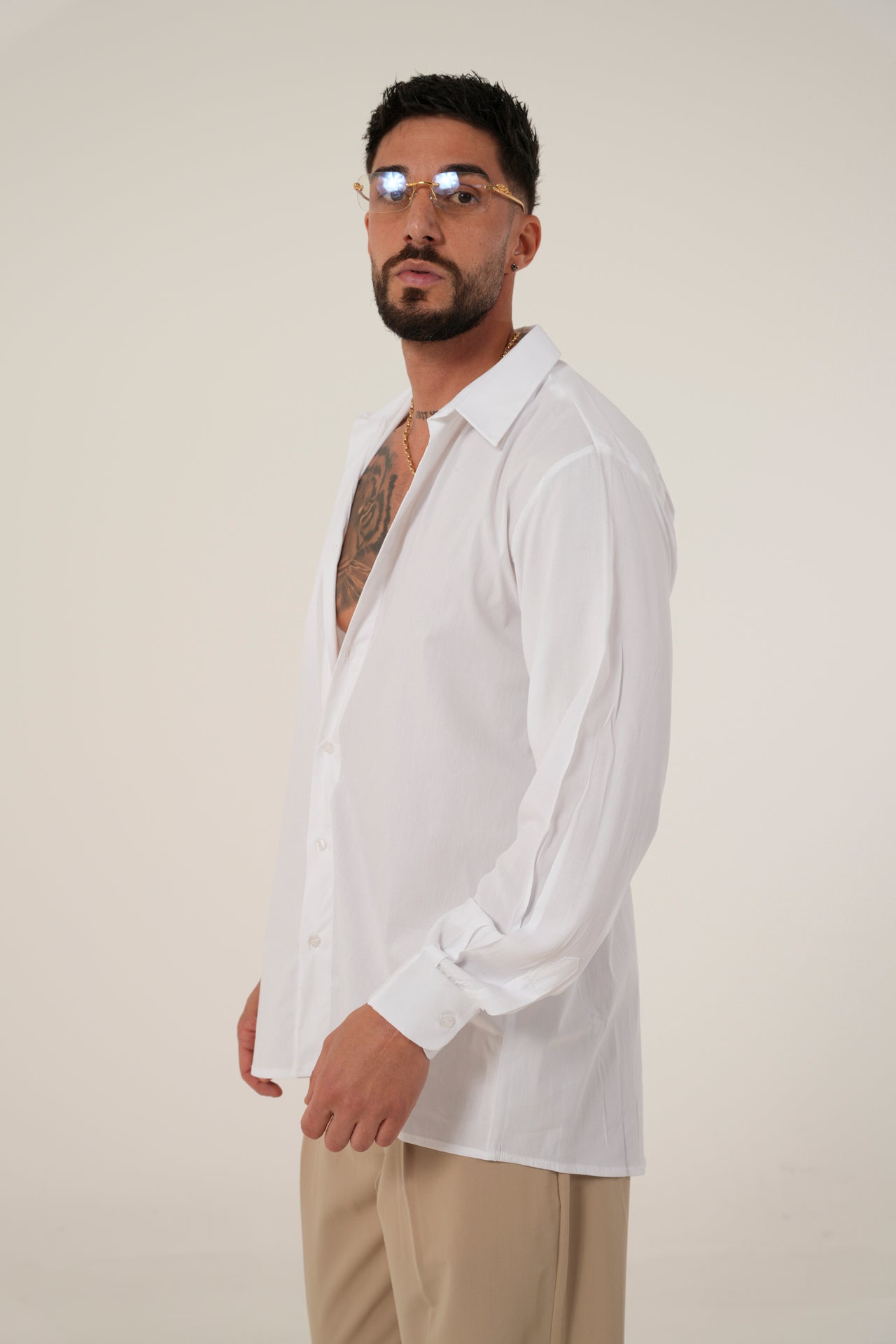 Camicia Over viscosa white